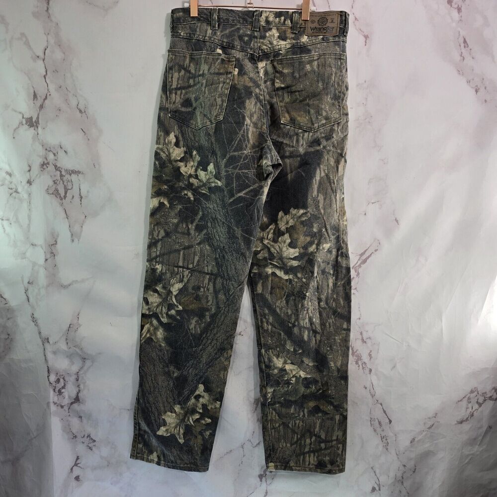 Vintage Wrangler Jeans Mens 32 X 34 Camo Woodland Rigid Oak Double Knee